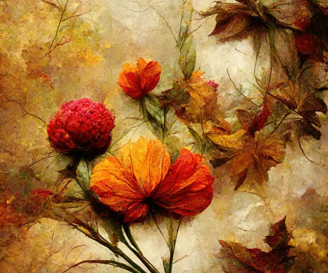 Autumn Flowers 5’X4’2 Fleece (60 X 50 Inch) Backdrop