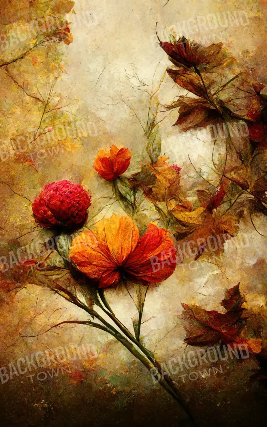 Autumn Flowers 5’X8’ Ultracloth (60 X 96 Inch) Backdrop