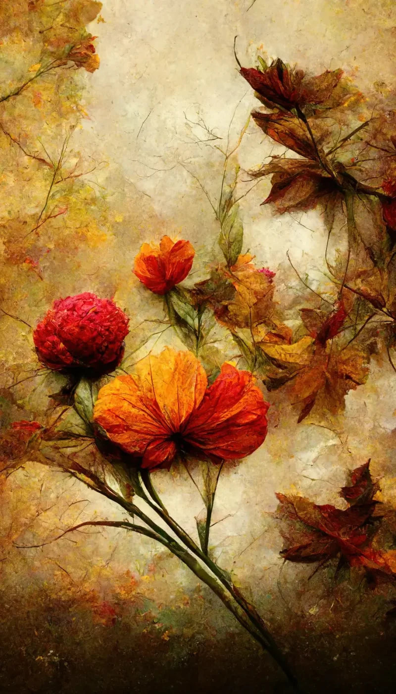 Autumn Flowers 8’X14’ Ultracloth (96 X 168 Inch) Backdrop