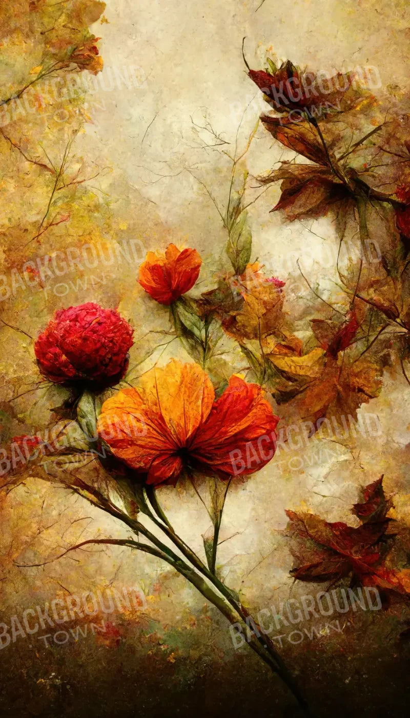 Autumn Flowers 8’X14’ Ultracloth (96 X 168 Inch) Backdrop