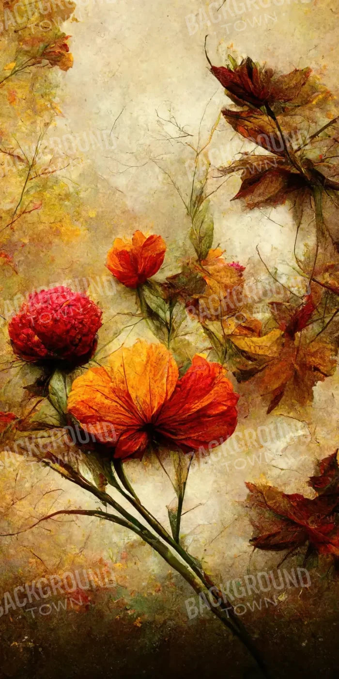Autumn Flowers 8’X16’ Ultracloth (96 X 192 Inch) Backdrop