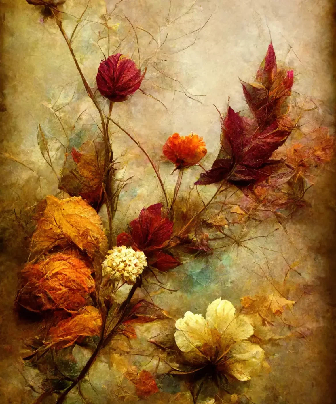 Autumn Flowers Ii 10’X12’ Ultracloth (120 X 144 Inch) Backdrop