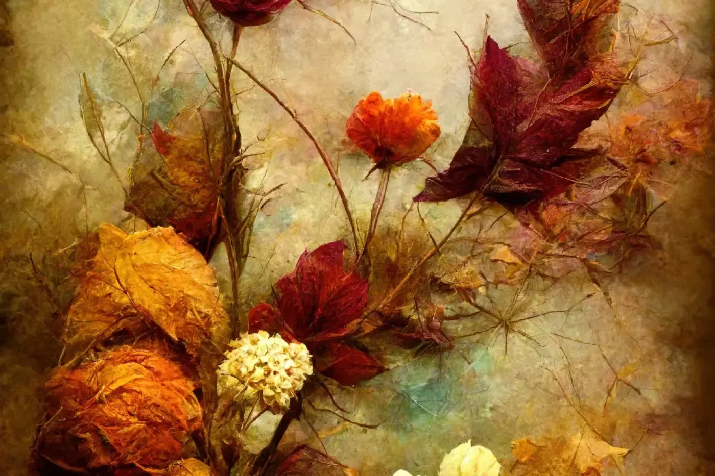 Autumn Flowers Ii 12’X8’ Ultracloth (144 X 96 Inch) Backdrop