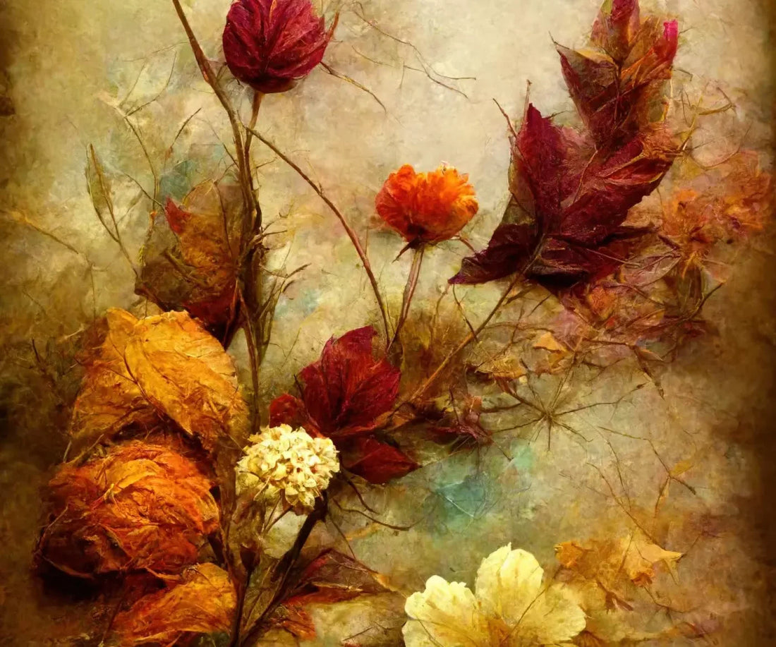 Autumn Flowers Ii 5’X4’2 Fleece (60 X 50 Inch) Backdrop