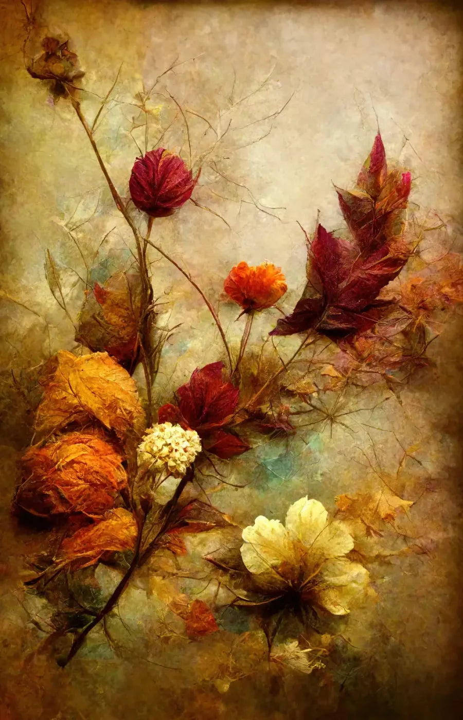 Autumn Flowers Ii 9’X14’ Ultracloth (108 X 168 Inch) Backdrop