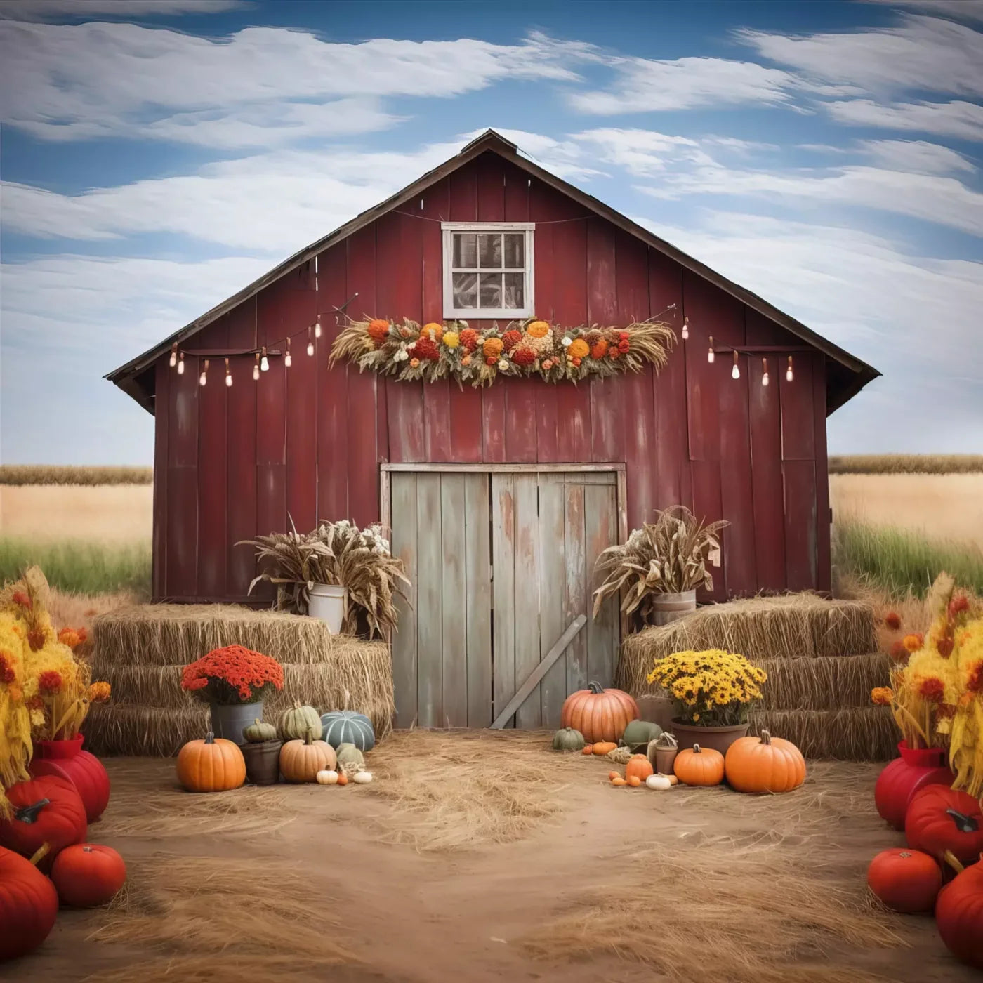 Autumn Hay Barn 10’X10’ Ultracloth (120 X Inch) Backdrop