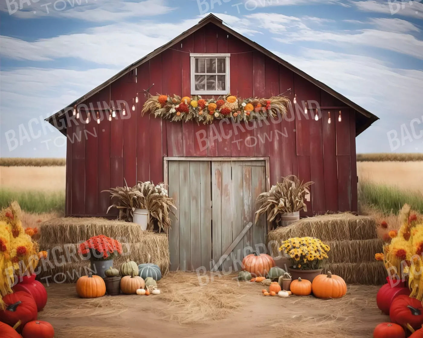 Autumn Hay Barn 10’X8’ Fleece (120 X 96 Inch) Backdrop