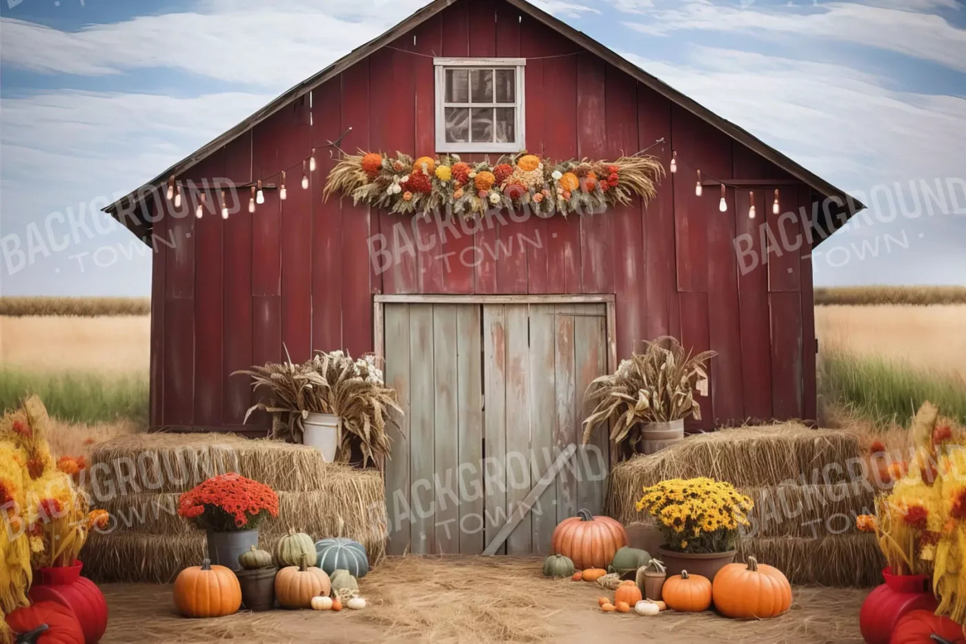 Autumn Hay Barn 12’X8’ Ultracloth (144 X 96 Inch) Backdrop