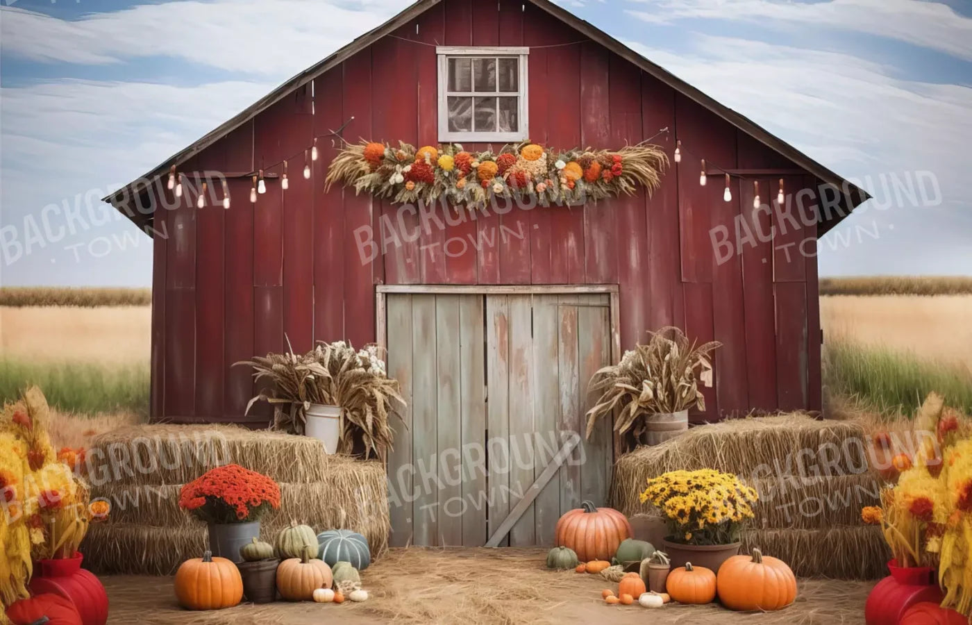 Autumn Hay Barn 14’X9’ Ultracloth (168 X 108 Inch) Backdrop