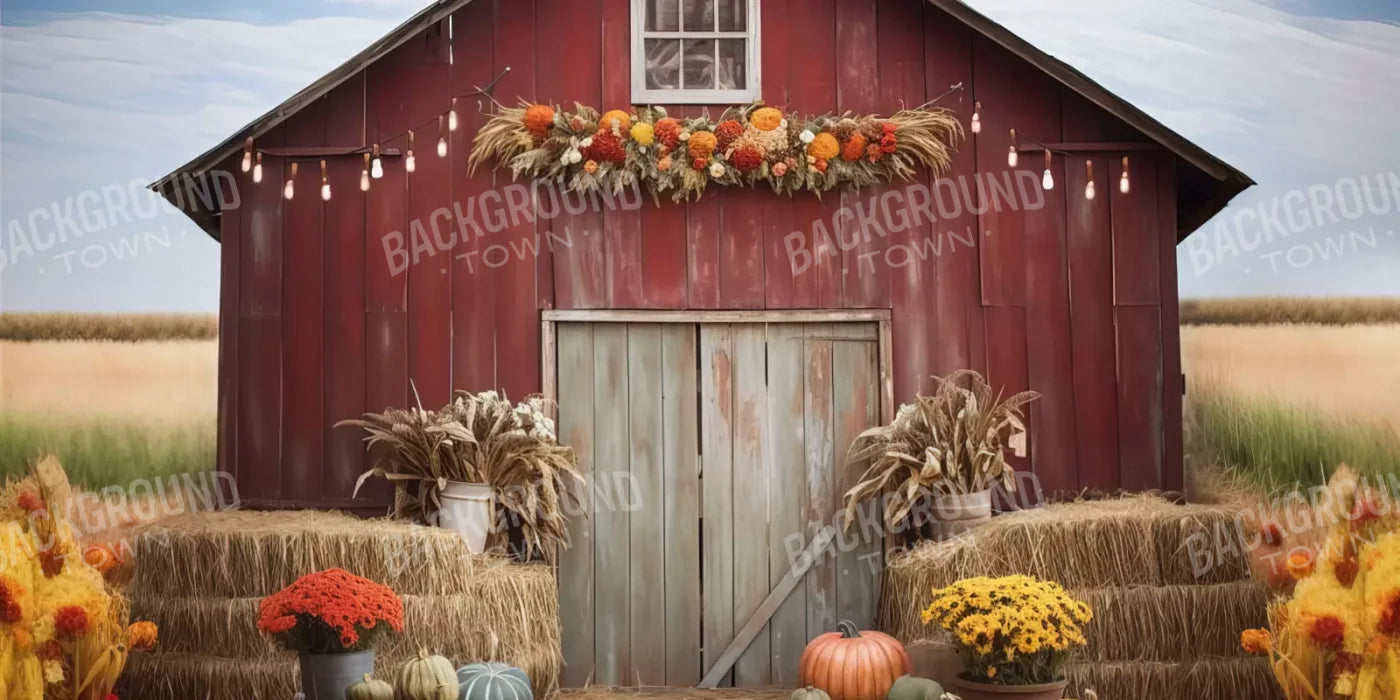 Autumn Hay Barn 16’X8’ Ultracloth (192 X 96 Inch) Backdrop