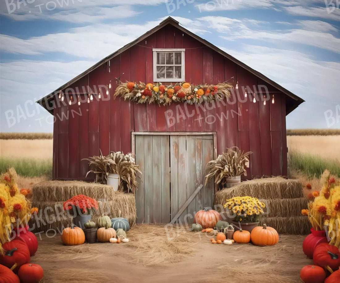 Autumn Hay Barn 5’X4’2 Fleece (60 X 50 Inch) Backdrop