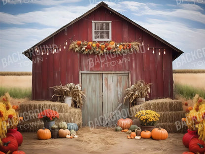 Autumn Hay Barn 8’X6’ Fleece (96 X 72 Inch) Backdrop