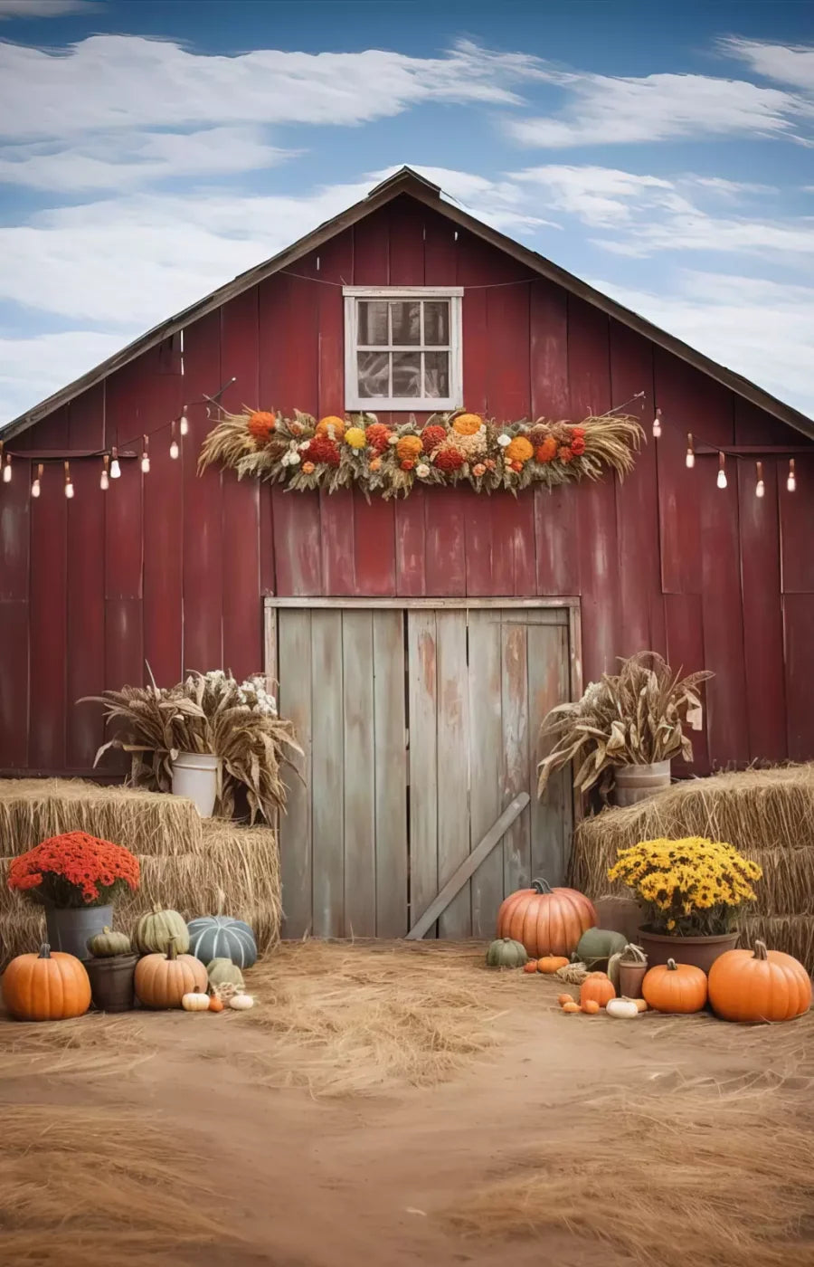 Autumn Hay Barn 9’X14’ Ultracloth (108 X 168 Inch) Backdrop