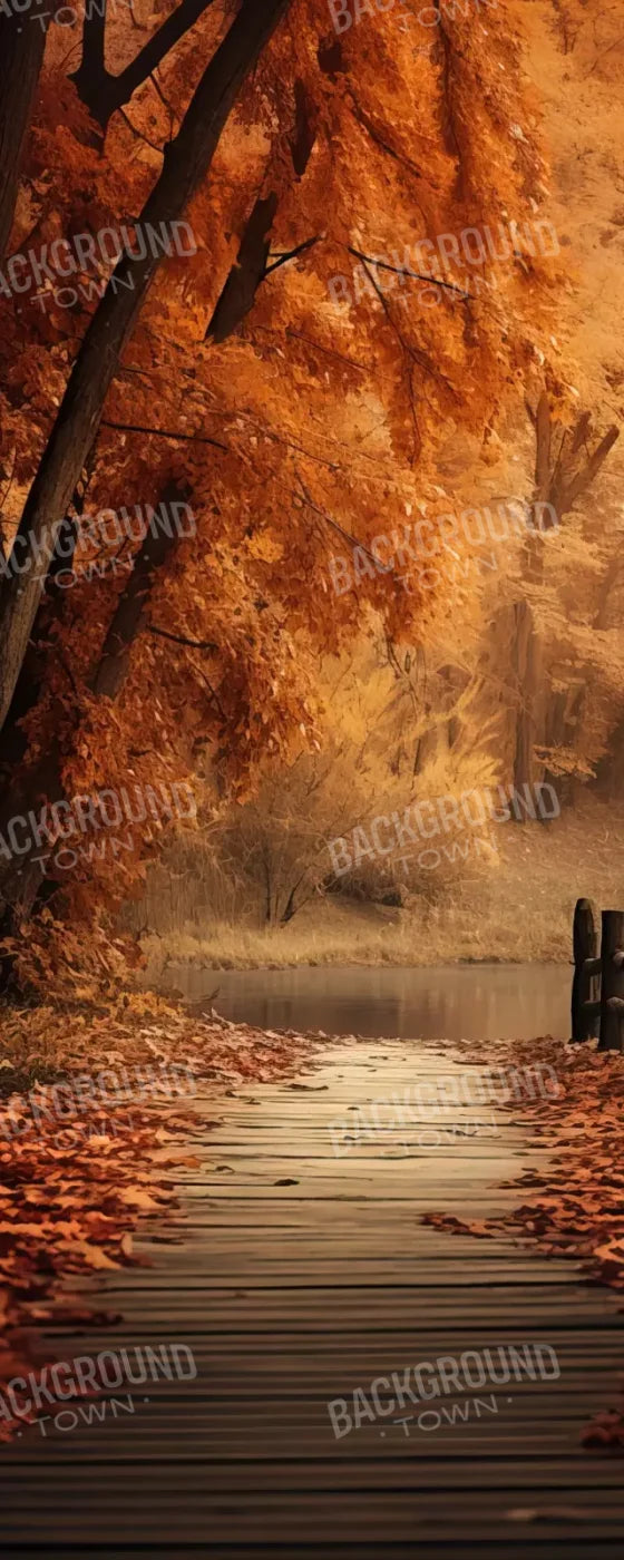 Autumn Lake Path 8’X20’ Ultracloth (96 X 240 Inch) Backdrop