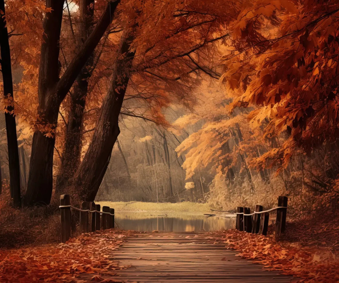 Autumn Lake Path Iii 5’X4’2 Fleece (60 X 50 Inch) Backdrop