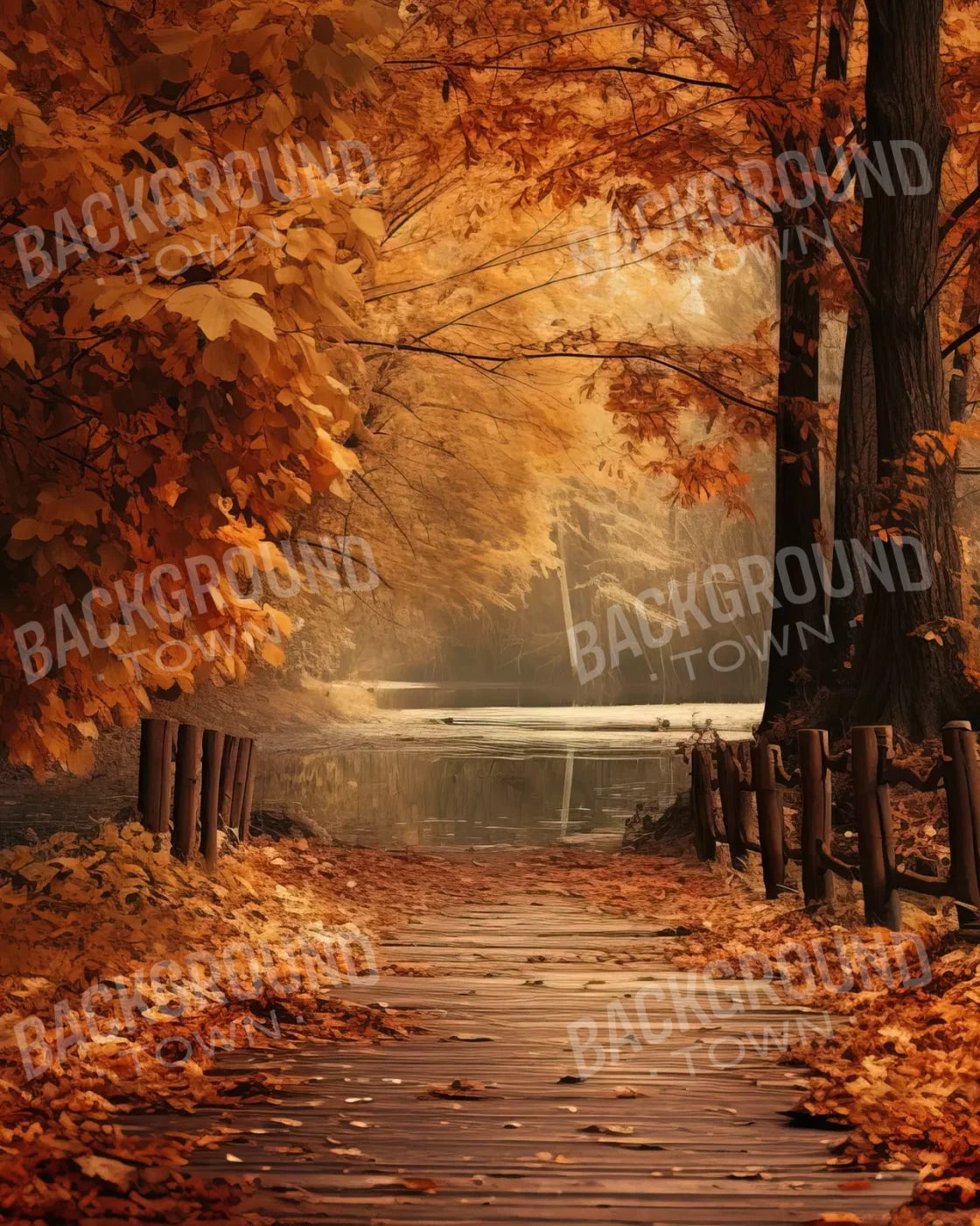 Autumn Lake Path Iv 8’X10’ Fleece (96 X 120 Inch) Backdrop