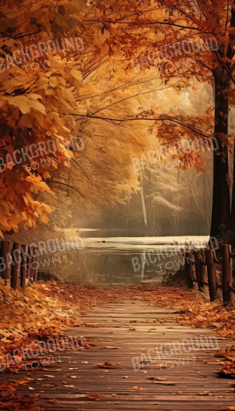 Autumn Lake Path Iv 8’X14’ Ultracloth (96 X 168 Inch) Backdrop