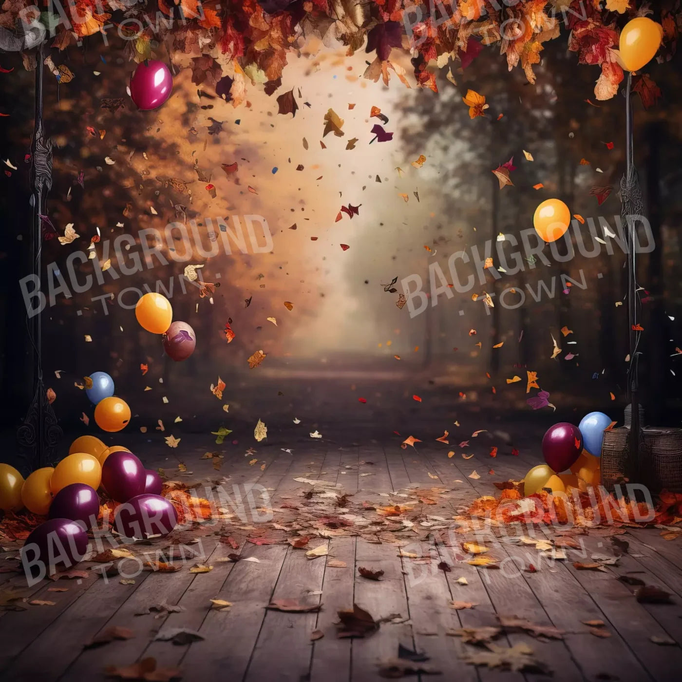Autumn Party Ii 8’X8’ Fleece (96 X Inch) Backdrop