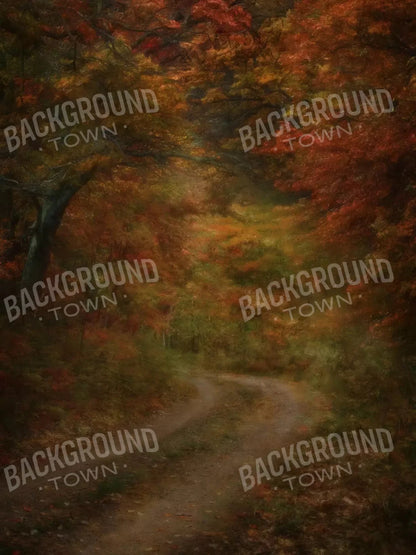 Autumn Road 5X68 Fleece ( 60 X 80 Inch ) Backdrop