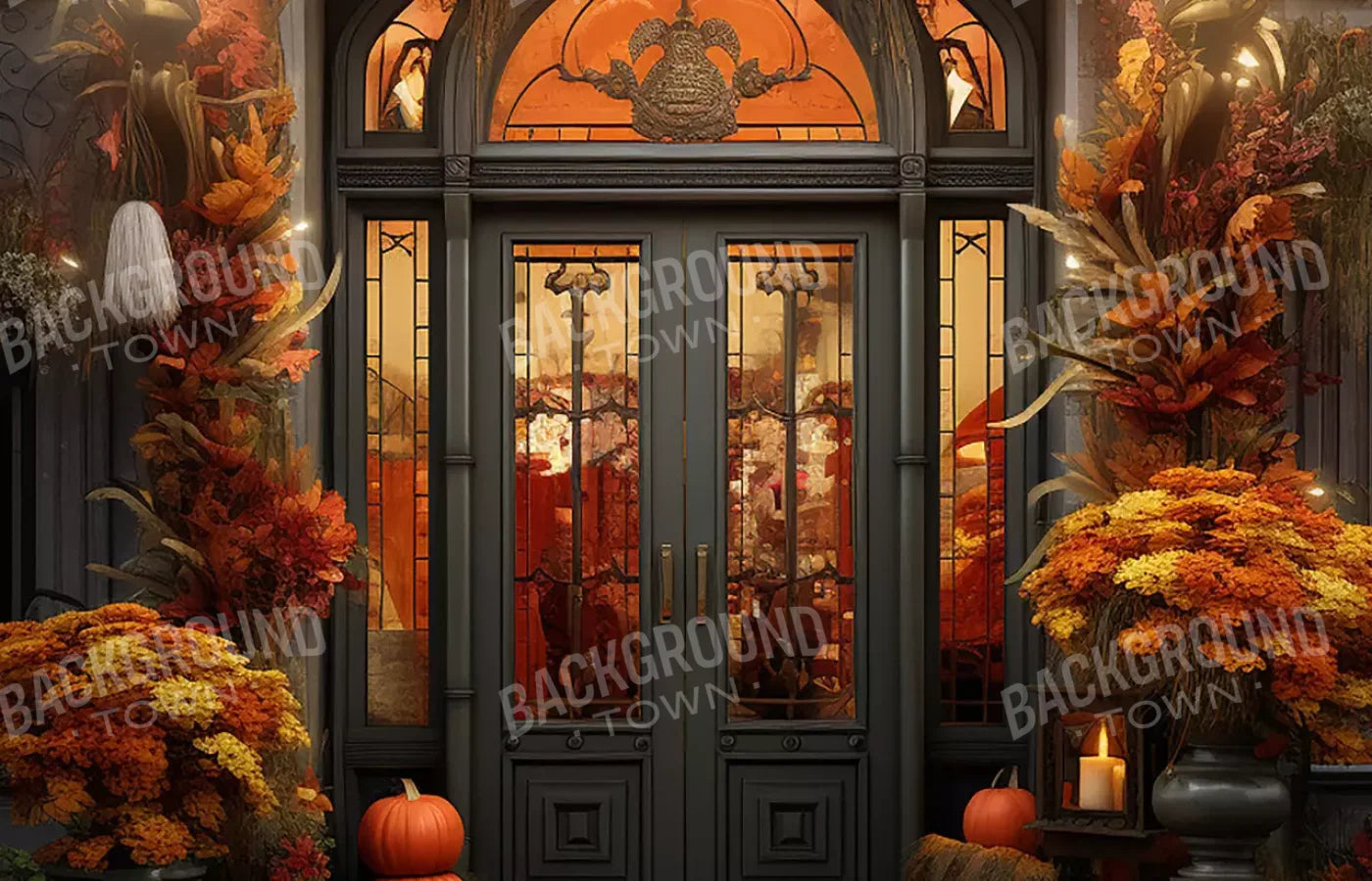 Autumn Store Front 1 12X8 Ultracloth ( 144 X 96 Inch ) Backdrop