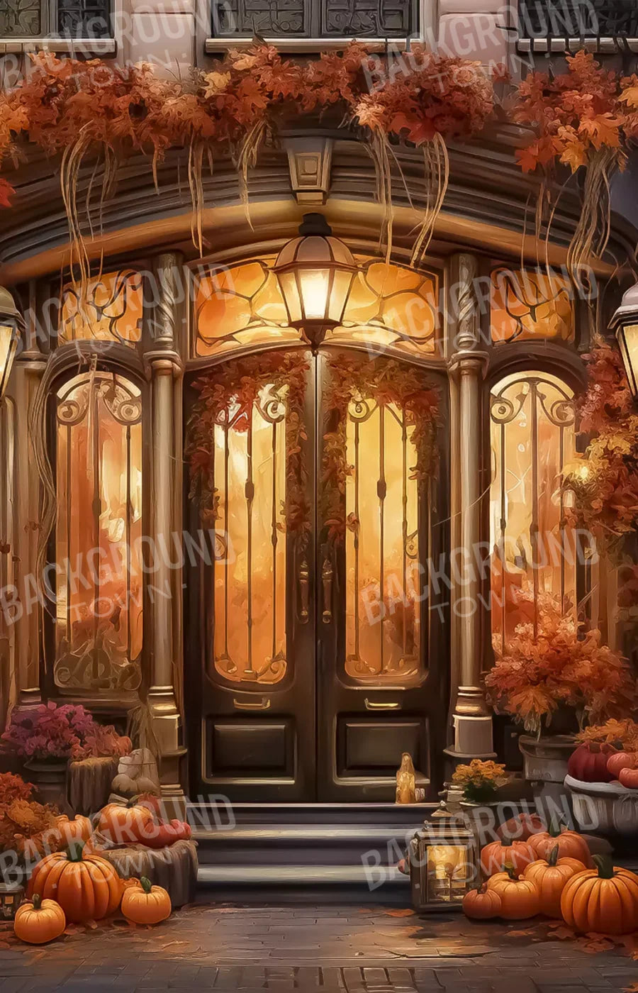 Autumn Storefront 2.1 8X12 Ultracloth ( 96 X 144 Inch ) Backdrop