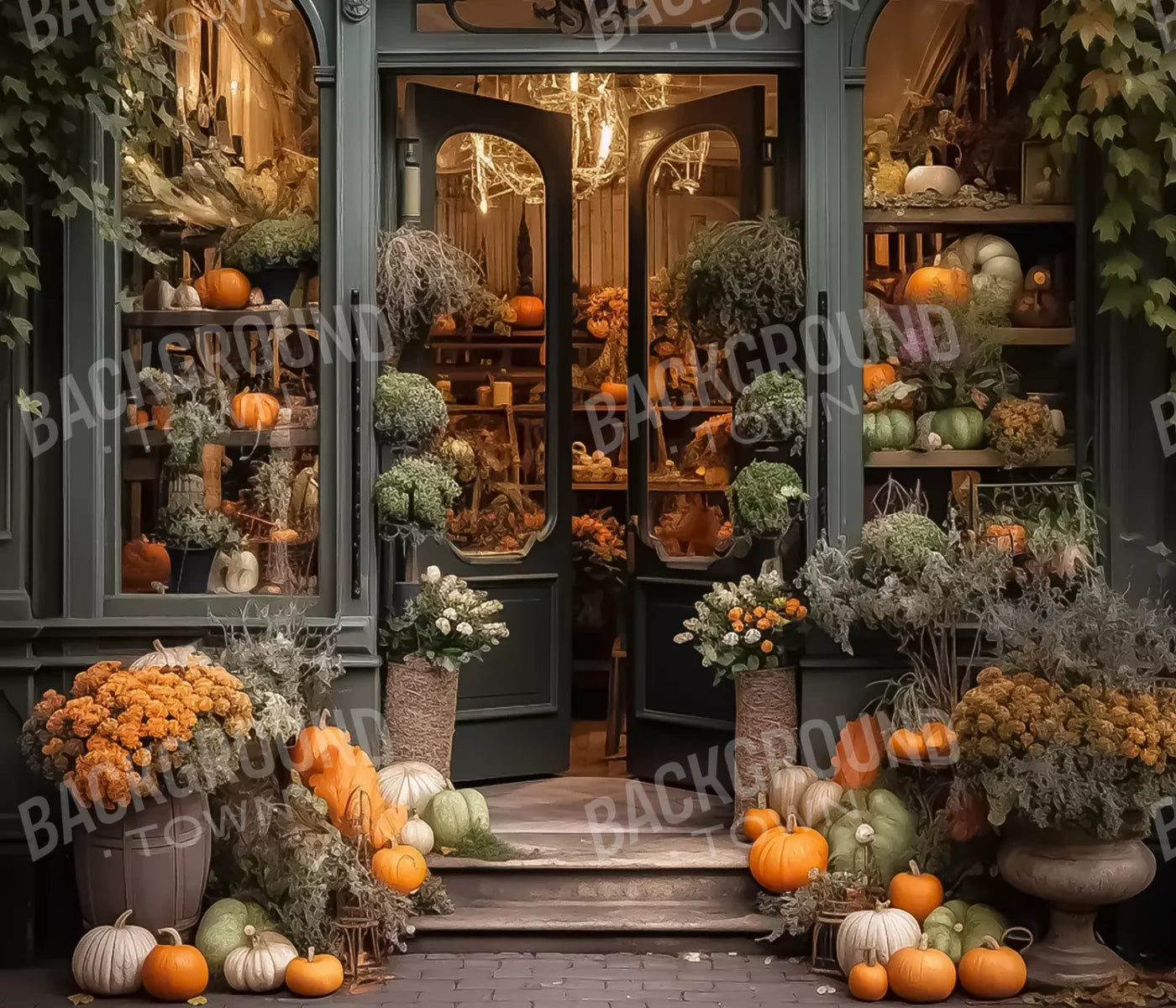 Autumn Store Front 3 12X10 Ultracloth ( 144 X 120 Inch ) Backdrop