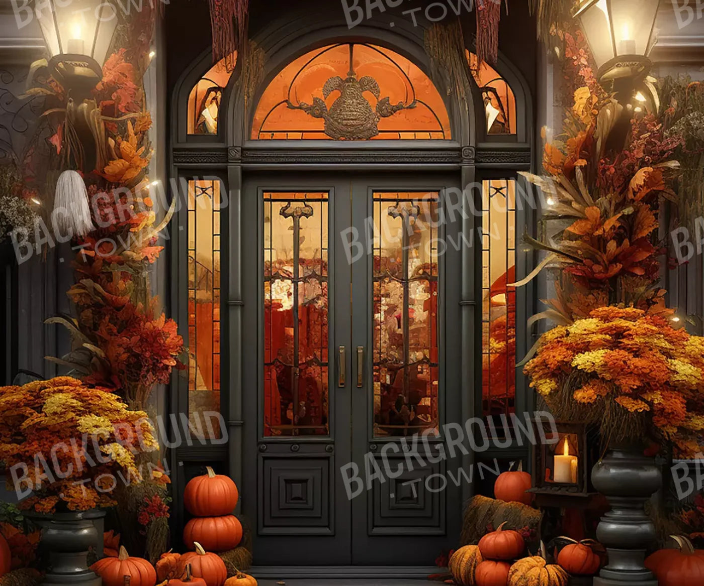 Fall Pumpkin Store Backdrop for Photography