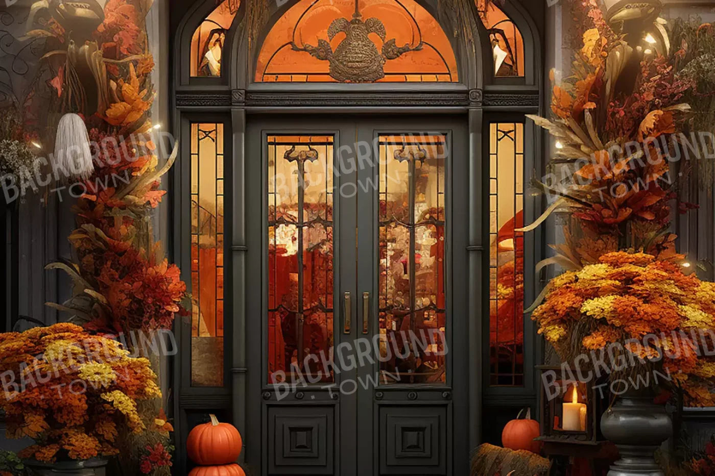 Autumn Store Front 1 8X5 Ultracloth ( 96 X 60 Inch ) Backdrop