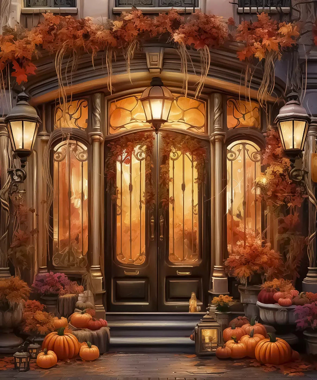 Fall Pumpkin Store  Backdrop for Photography