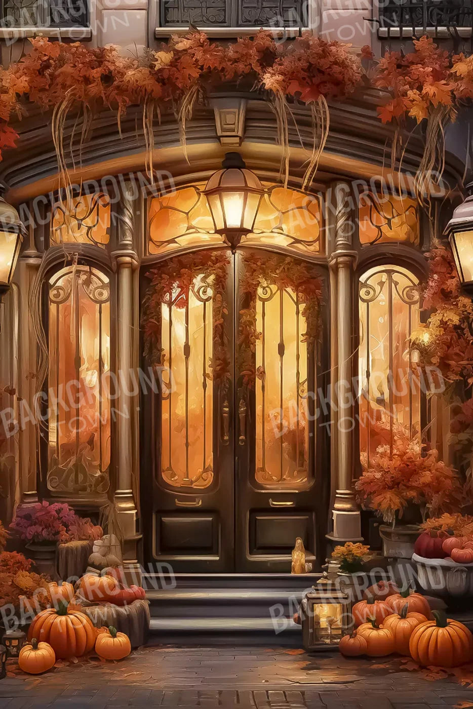 Autumn Storefront 2.1 5X8 Ultracloth ( 60 X 96 Inch ) Backdrop