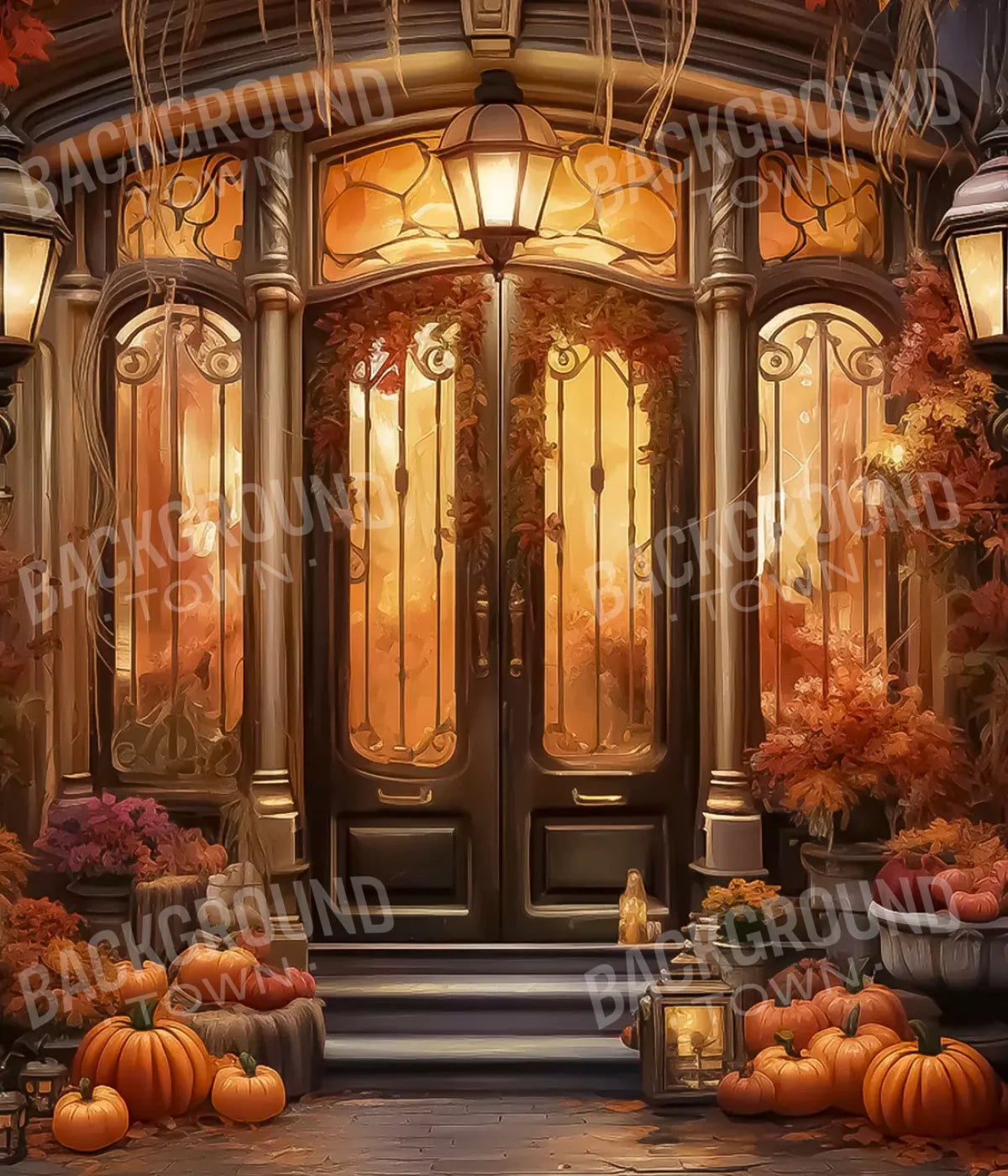 Autumn Store Front 2 10X12 Ultracloth ( 120 X 144 Inch ) Backdrop