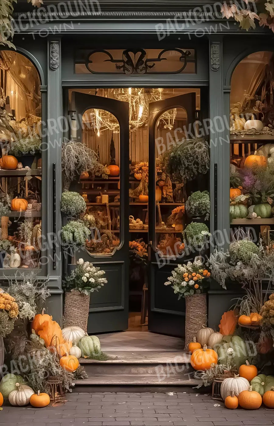 Autumn Store Front 3.1 8X12 Ultracloth ( 96 X 144 Inch ) Backdrop