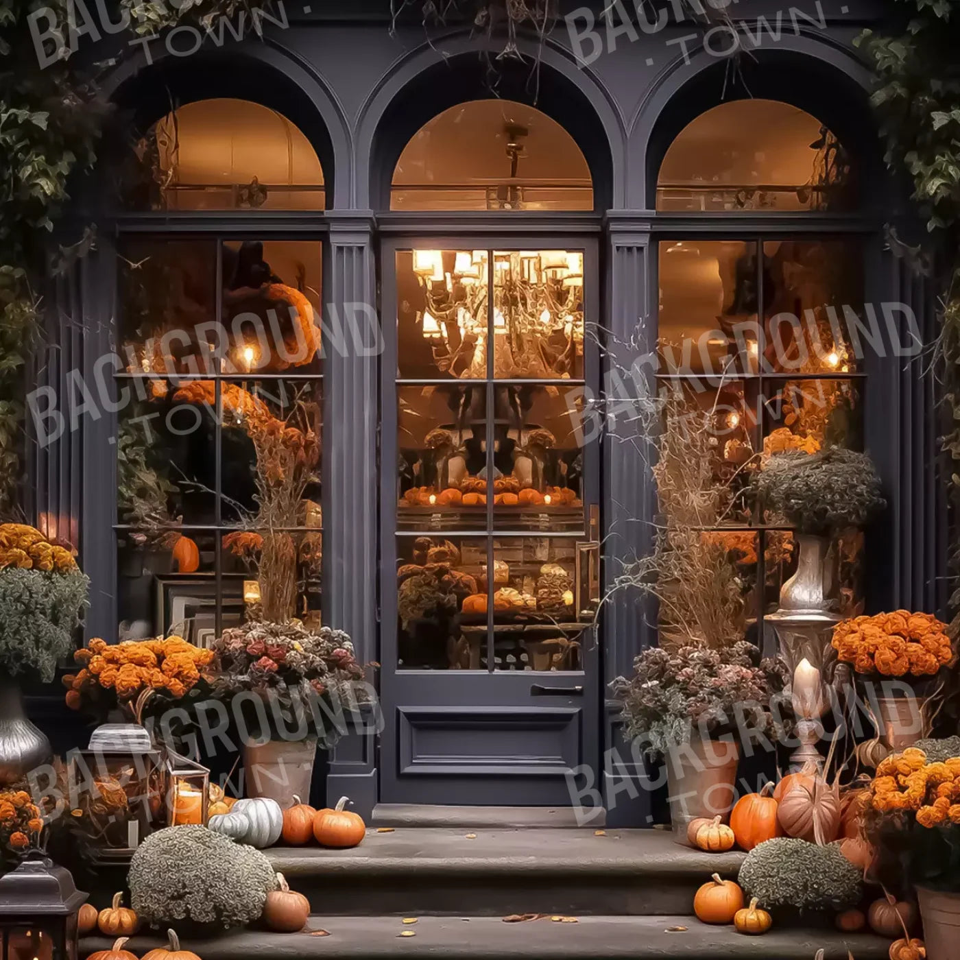 Autumn Store Front 4 10X10 Ultracloth ( 120 X Inch ) Backdrop