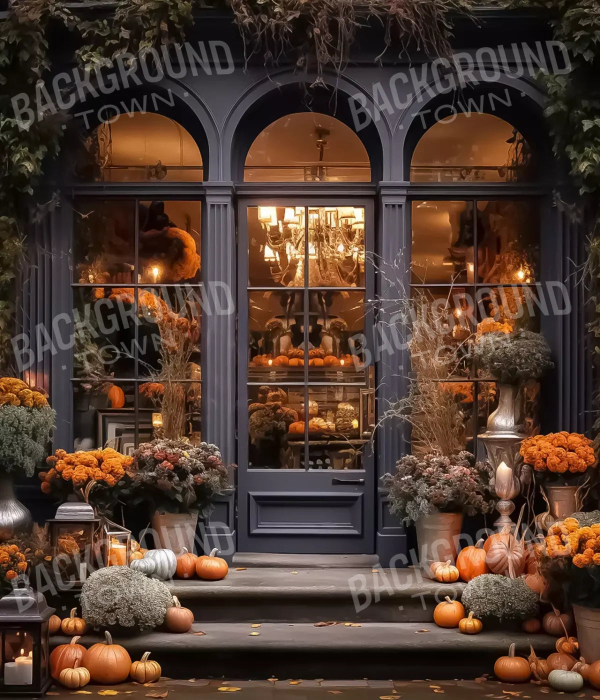 Autumn Store Front 4 10X12 Ultracloth ( 120 X 144 Inch ) Backdrop