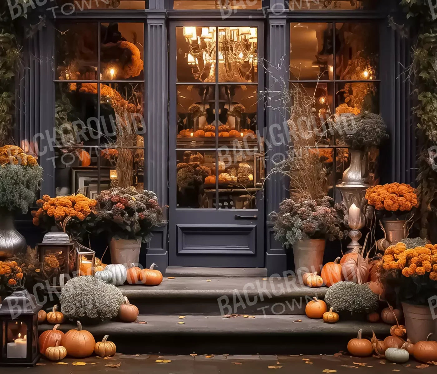 Autumn Store Front 4.2 12X10 Ultracloth ( 144 X 120 Inch ) Backdrop