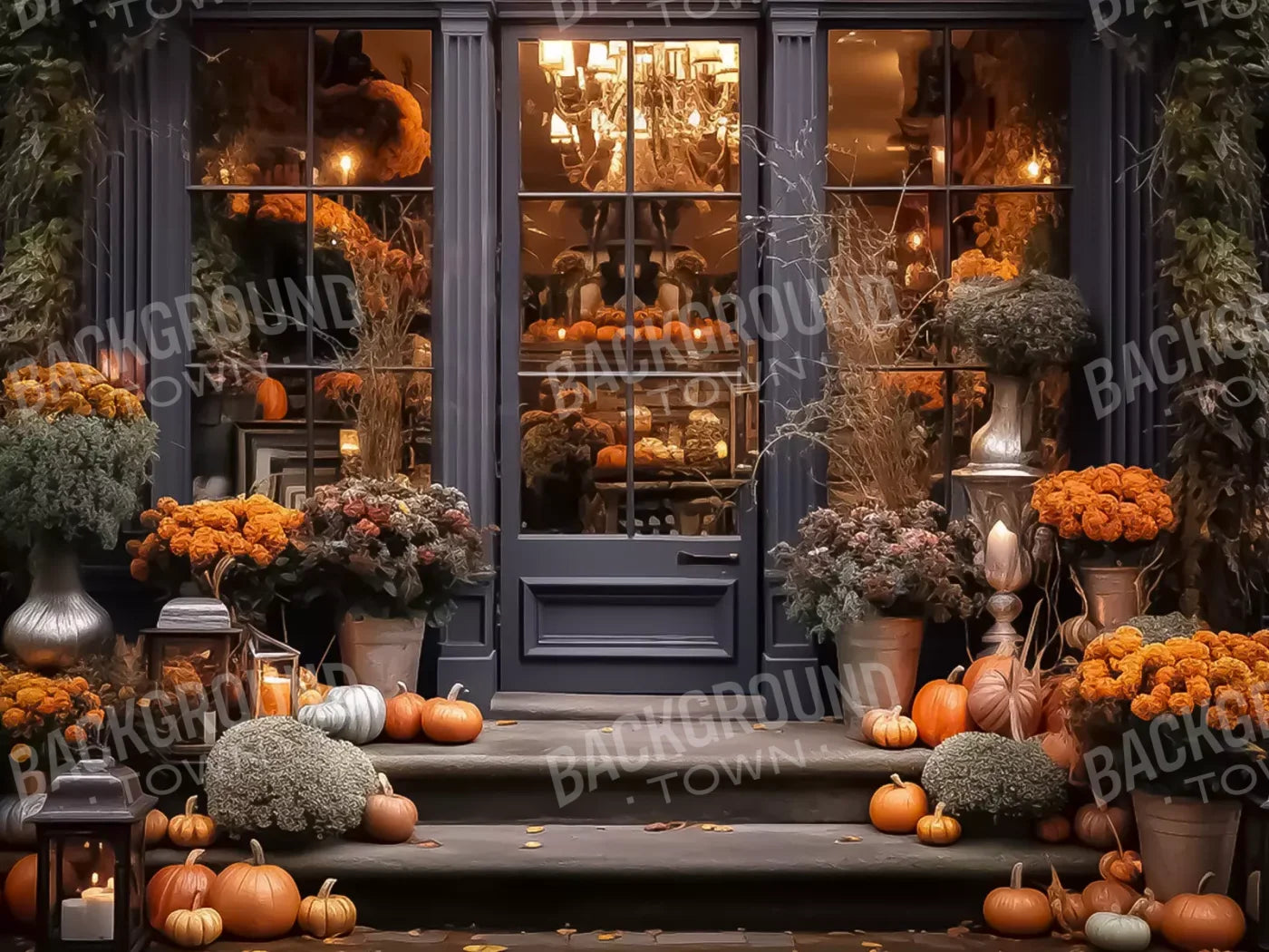 Autumn Store Front 4.2 7X5 Ultracloth ( 84 X 60 Inch ) Backdrop
