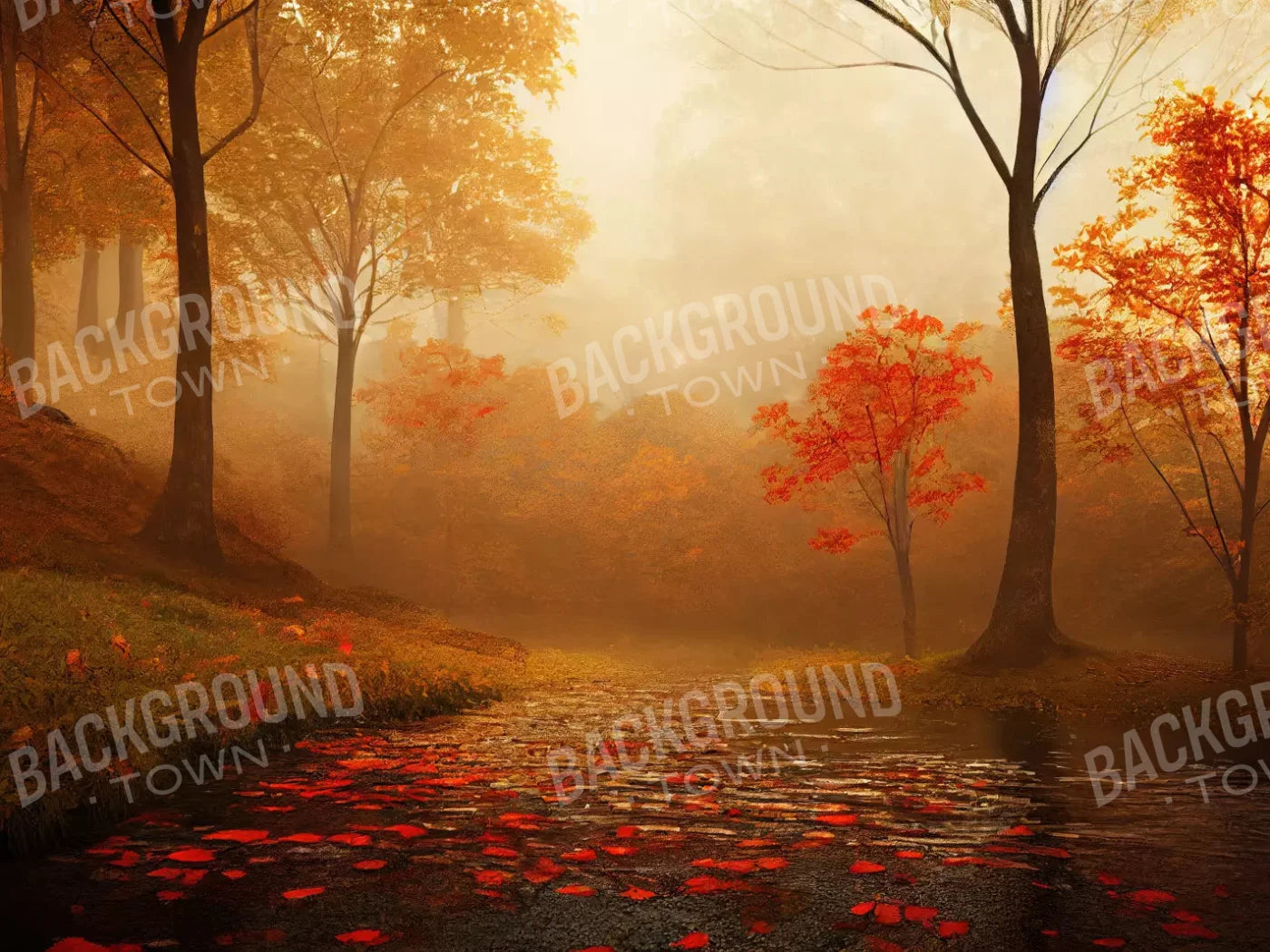 Autumn Sunrise 68X5 Fleece ( 80 X 60 Inch ) Backdrop