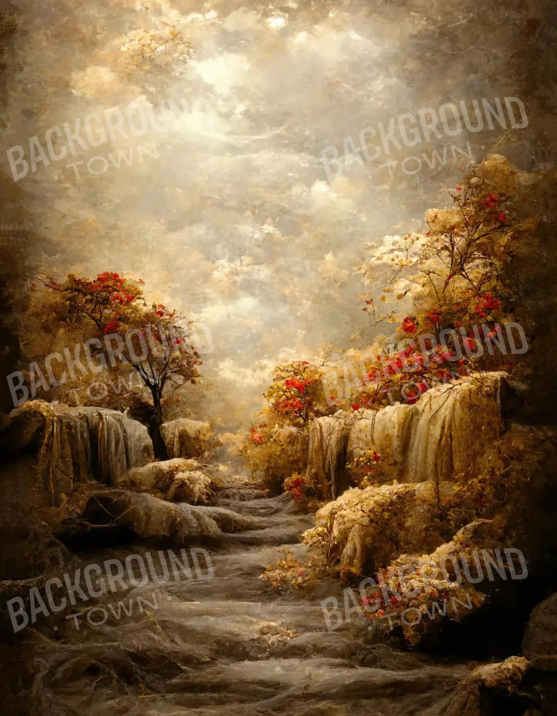 Autumn Sunset 6X8 Fleece ( 72 X 96 Inch ) Backdrop