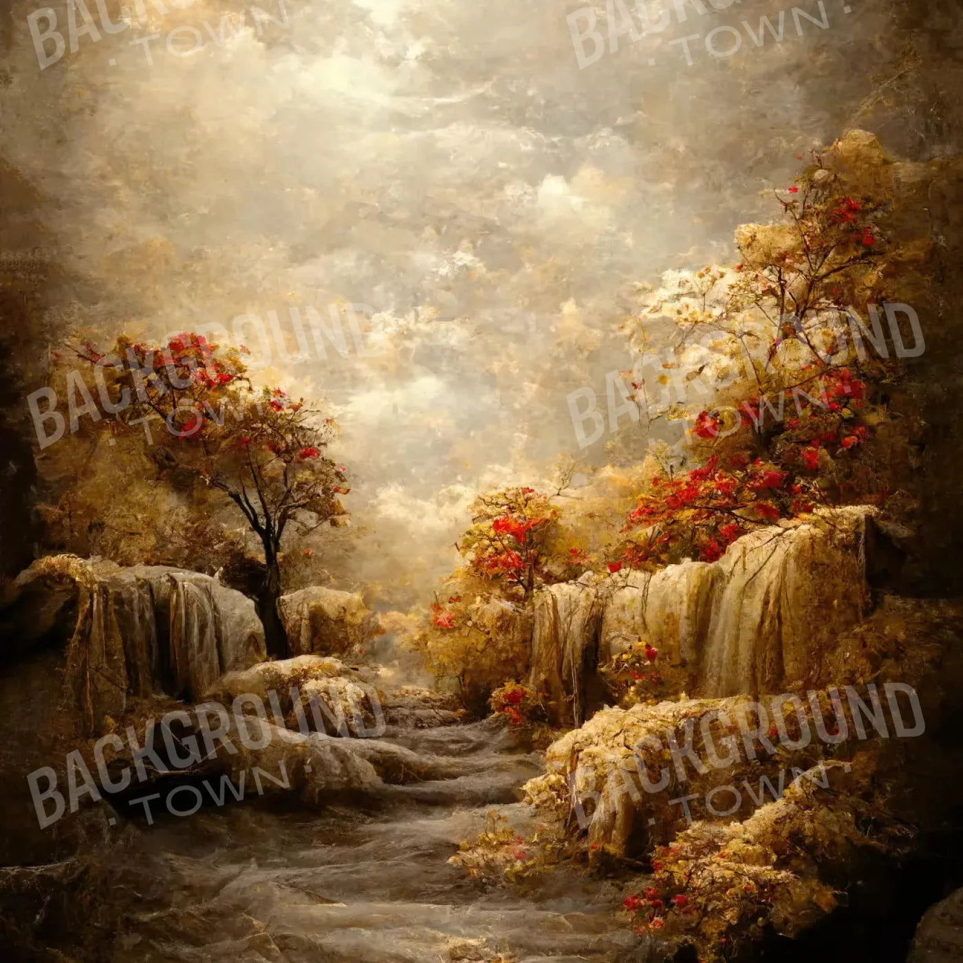 Autumn Sunset 8X8 Fleece ( 96 X Inch ) Backdrop
