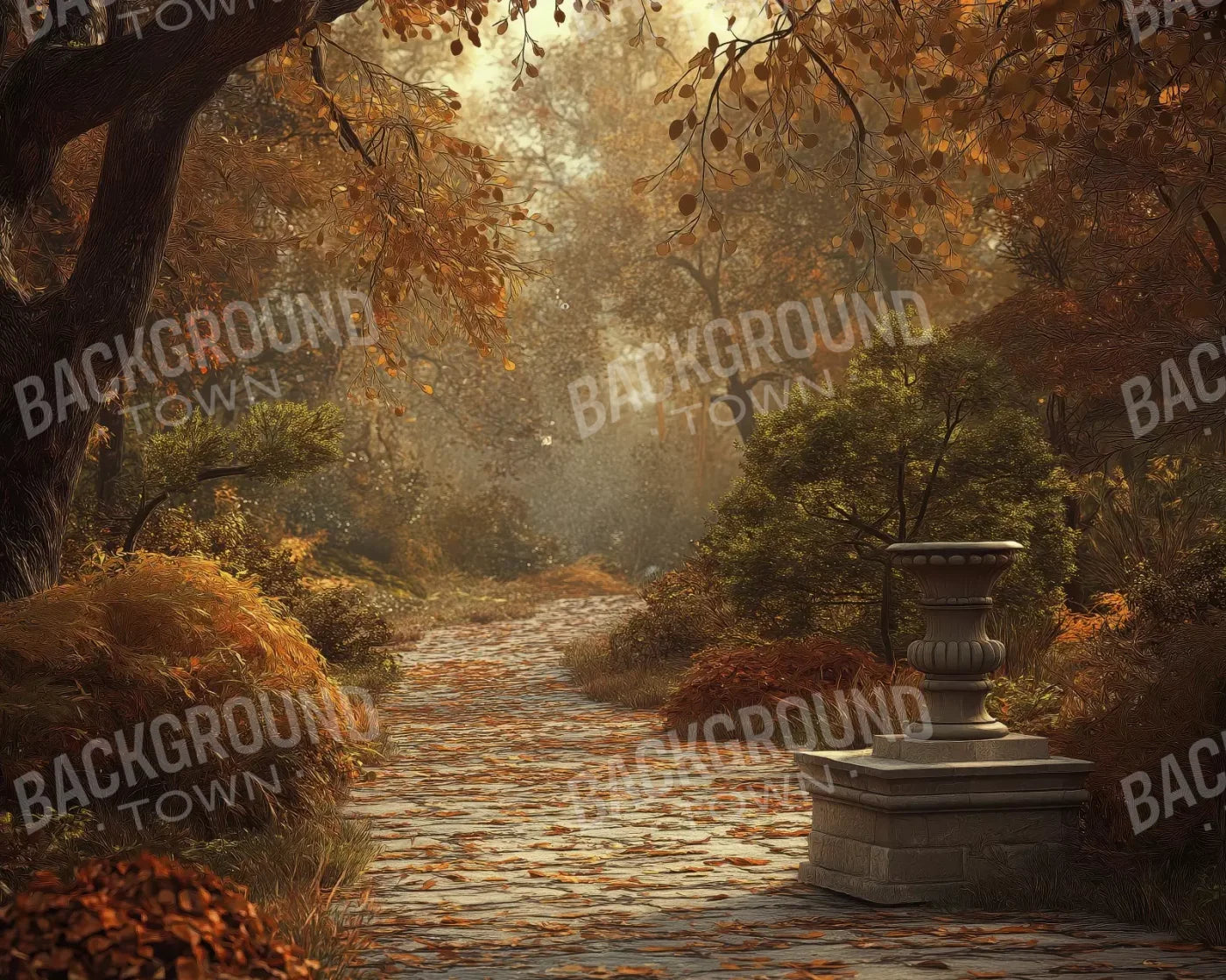 Autumn Walk In Woods 10’X8’ Fleece (120 X 96 Inch) Backdrop