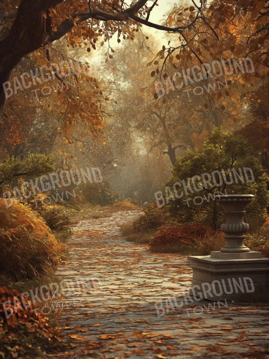 Autumn Walk In Woods 6’X8’ Fleece (72 X 96 Inch) Backdrop