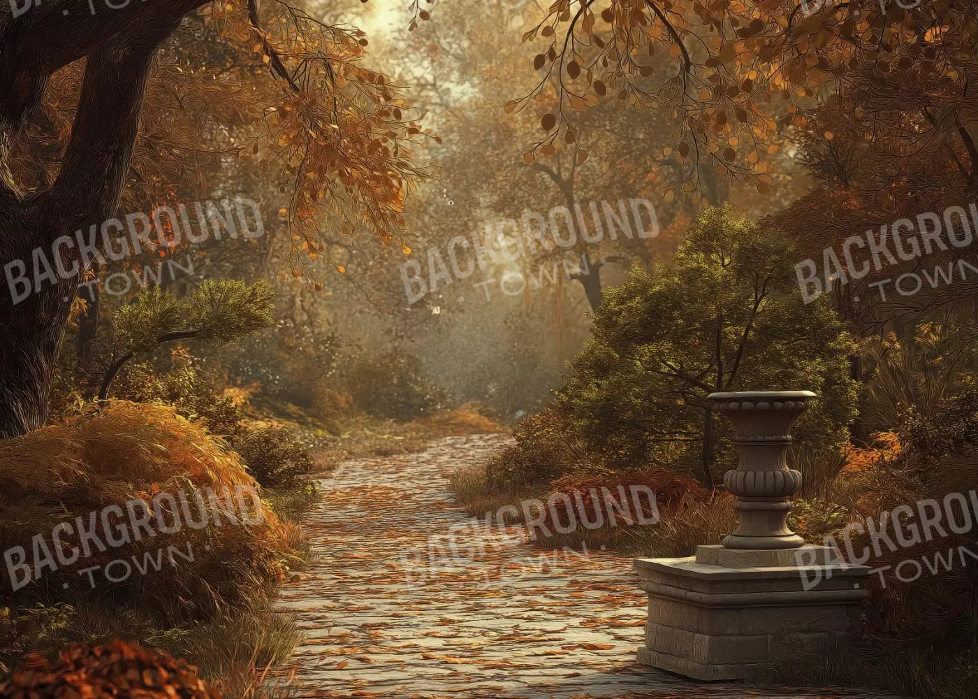 Autumn Walk In Woods 7’X5’ Ultracloth (84 X 60 Inch) Backdrop