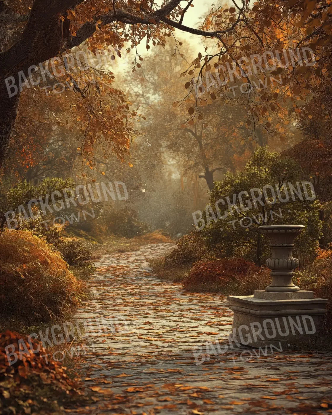 Autumn Walk In Woods 8’X10’ Fleece (96 X 120 Inch) Backdrop