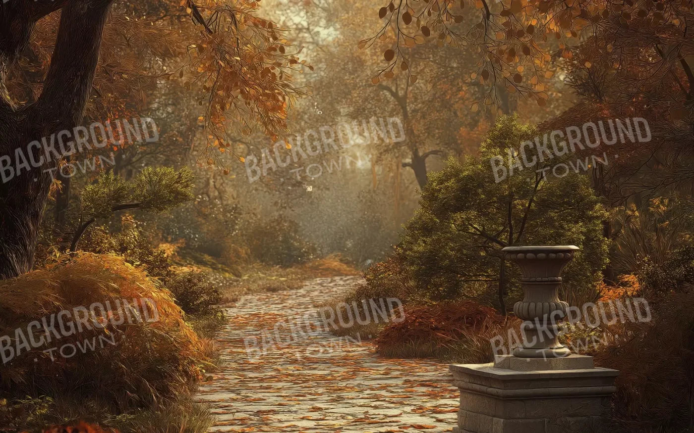 Autumn Walk In Woods 8’X5’ Ultracloth (96 X 60 Inch) Backdrop