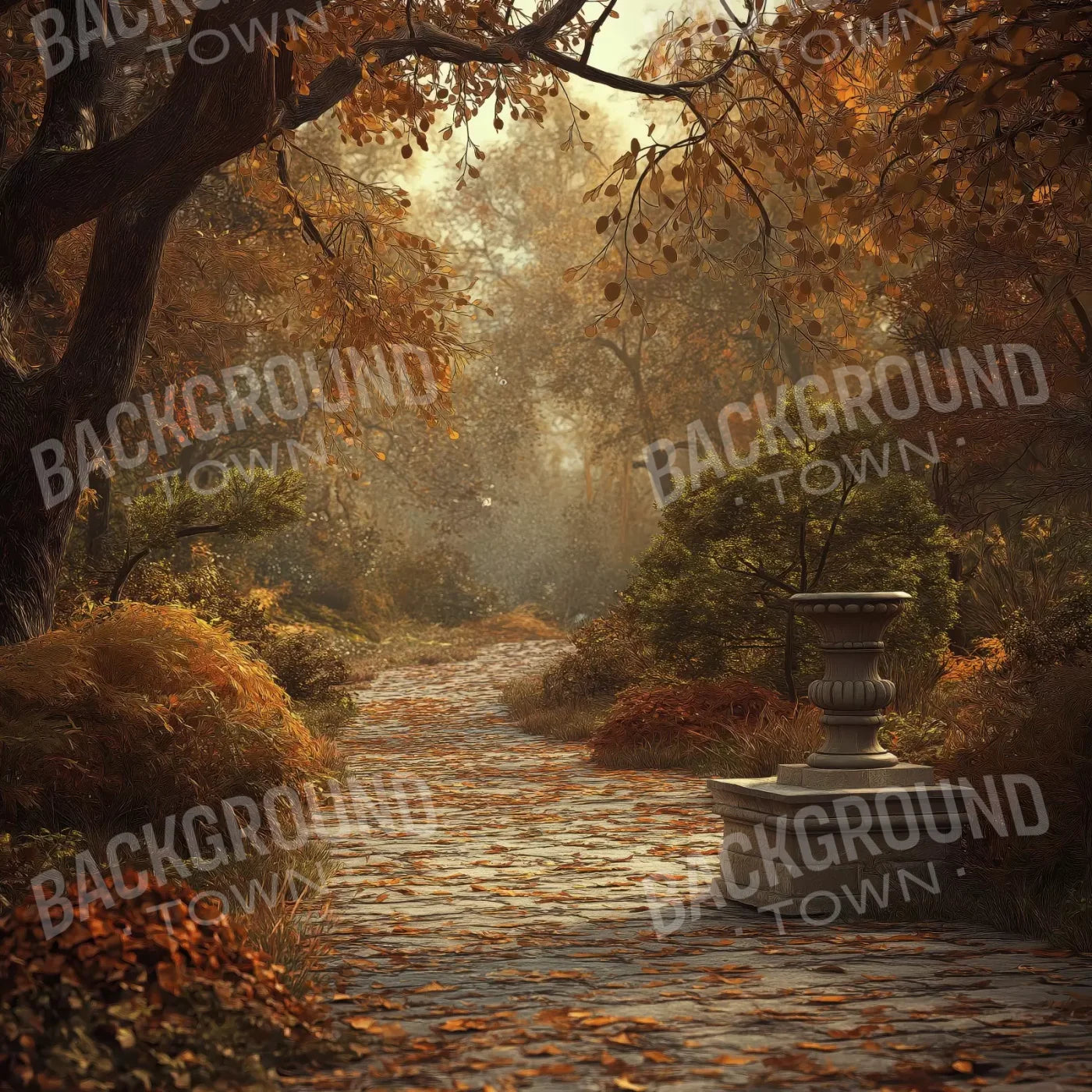 Autumn Walk In Woods 8’X8’ Fleece (96 X Inch) Backdrop