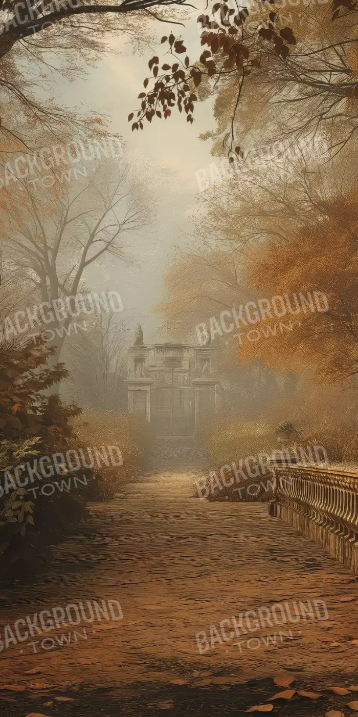 Autumn Walk To Mansion 10’X20’ Ultracloth (120 X 240 Inch) Backdrop