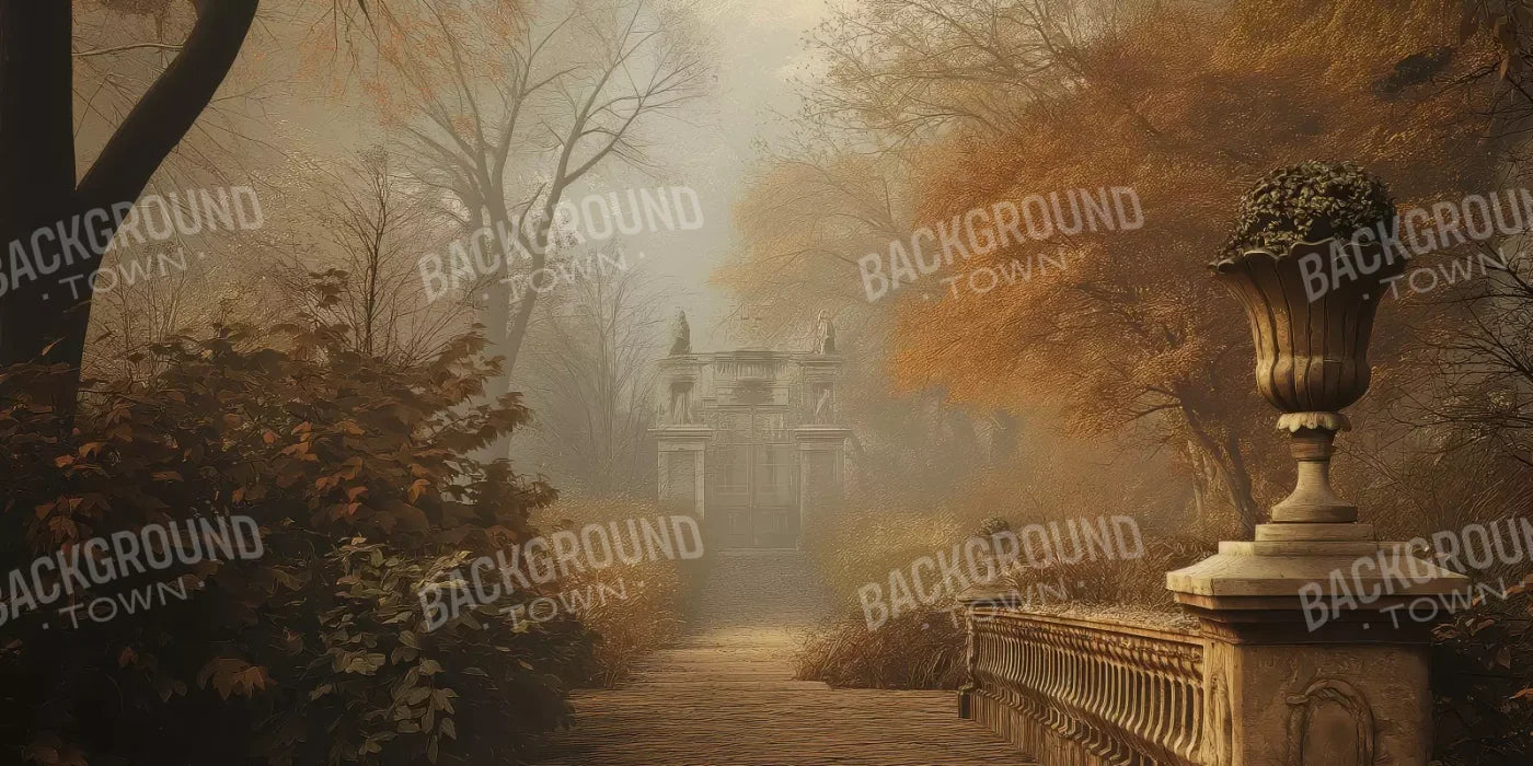 Autumn Walk To Mansion 20’X10’ Ultracloth (240 X 120 Inch) Backdrop