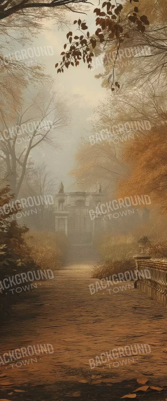 Autumn Walk To Mansion 5’X12’ Ultracloth For Westcott X-Drop (60 X 144 Inch) Backdrop