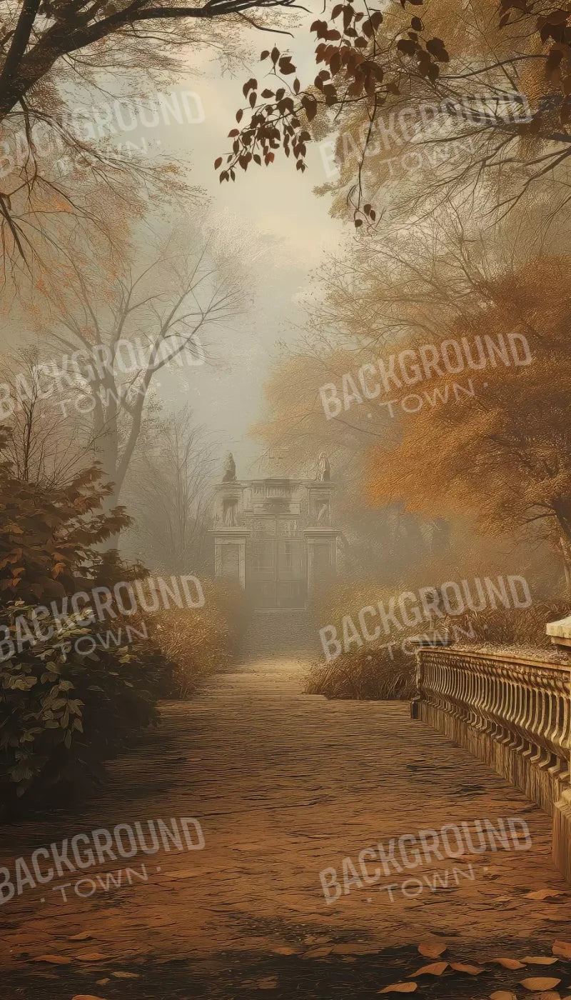 Autumn Walk To Mansion 8’X14’ Ultracloth (96 X 168 Inch) Backdrop