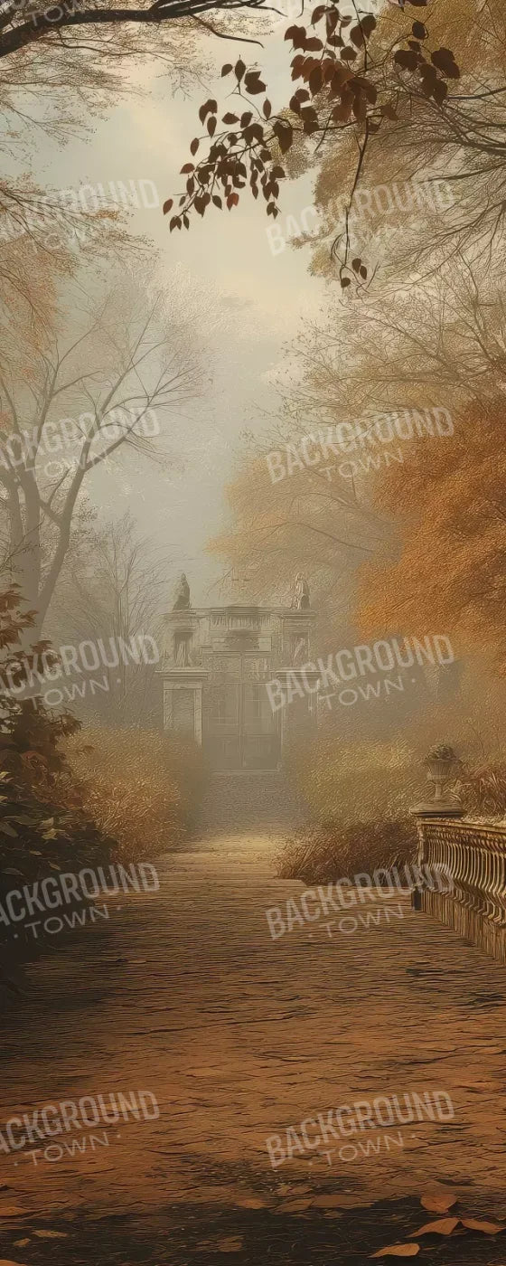 Autumn Walk To Mansion 8’X20’ Ultracloth (96 X 240 Inch) Backdrop